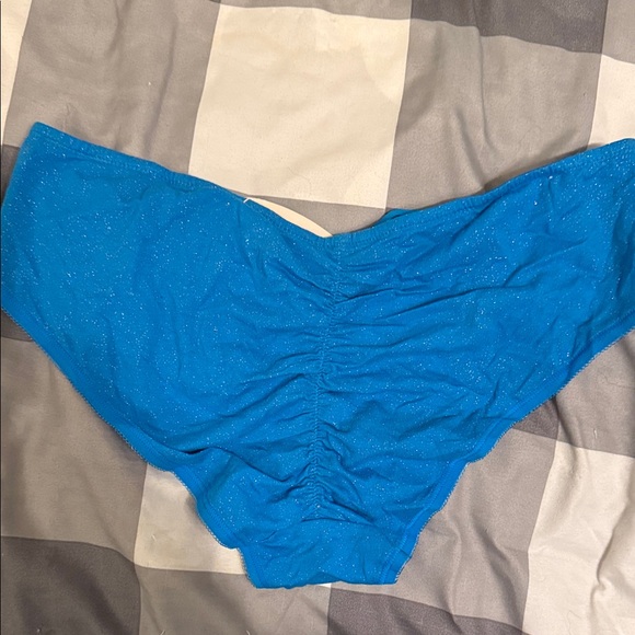 Victoria's Secret Blue and Silver Sparkle Ruched Panties, new w/tag - Picture 3 of 4